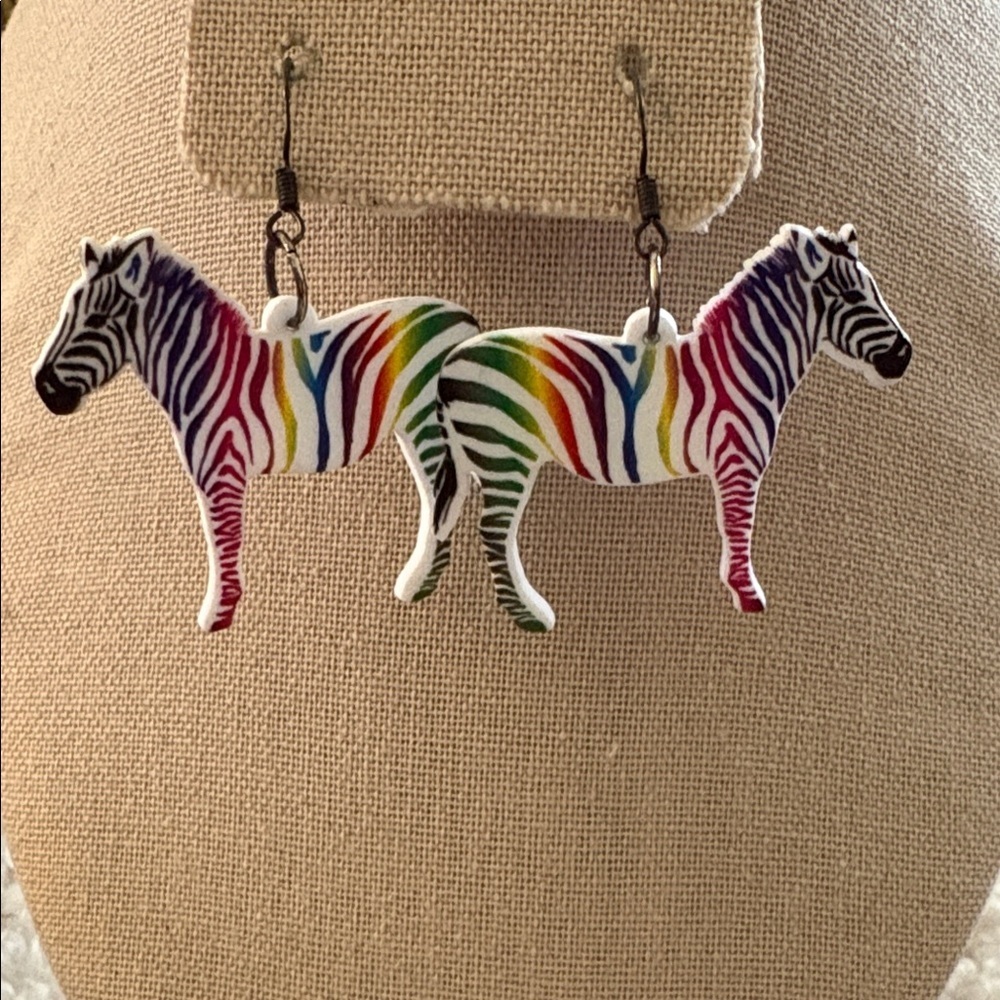 Colorful Zebra Earrings